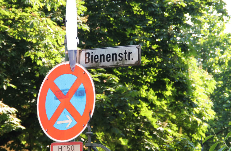 Bienenstraße - Straßenschild